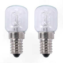 2 bombillas halógenas E14 para horno, 25 W, 500 C, de cuarzo, 220 V