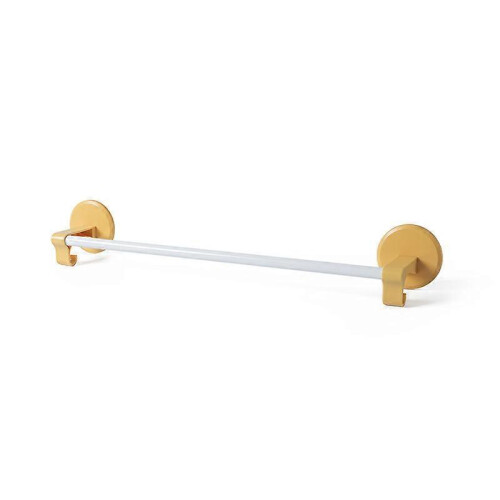Wall Mounted Towel Rack, Perforation Free, Yellow and White Stitching, ABS Material, Hook Design