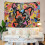 Mushroom Tapestry Psychedelic Eyes Wall Hanging Polyester Fabric Multiple Sizes 1