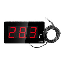 Digital Thermometer with Large LED Display Adjustable Alarm -40C to 150C for Pool Aquarium
