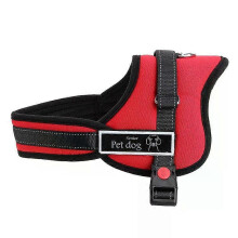 Dog Adjustable Control Soft Vest Harness, Red, Nylon, Chest Strap 70-90cm