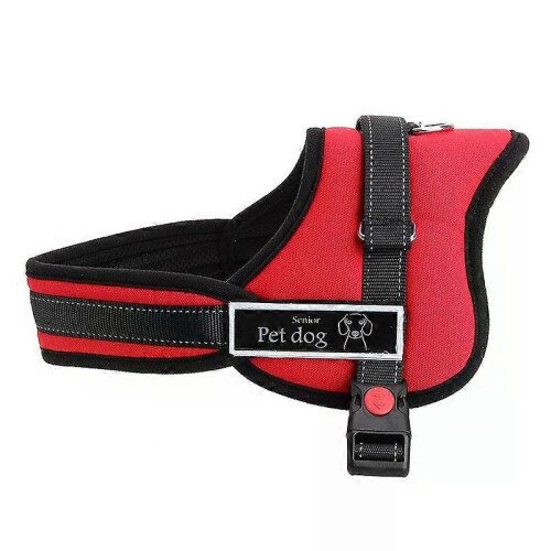 Dog Adjustable Control Soft Vest Harness, Red, Nylon, Chest Strap 70-90cm