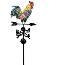 Girouette en métal en forme de coq pour jardin, clôture, toit, décoration extérieure, ornement coloré