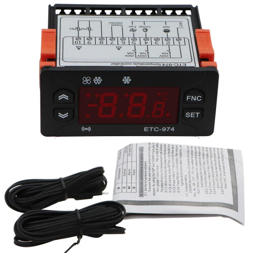 Digital Temperature Controller ETC-974 NTC PTC Probe -50-150C 230VAC