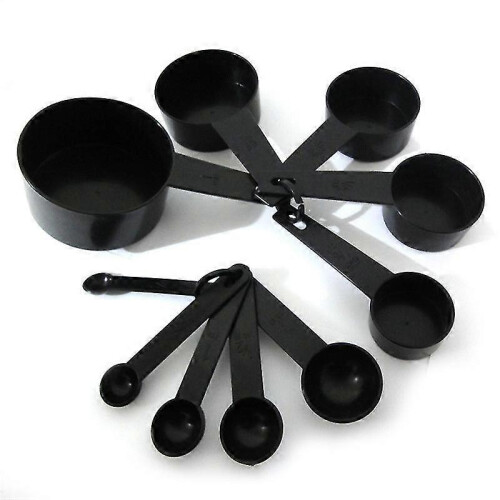 Measuring Spoon Set 250ml to 0.6ml Black ABS Plastic Durable Accurate Bakeware