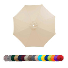 Parasol Replacement Cover 3.5m Beige Waterproof Compatible with 6/8 Rib Umbrella Frames