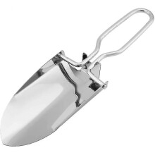 Klappspaten aus Edelstahl, Mini-Camping-Outdoor-tragbar, Silber