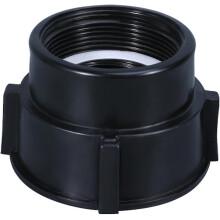 Adaptador para contenedor IBC de 75 mm con rosca gruesa a 2 pulgadas con conexión para tanque de agua y válvula.