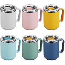 Vacuum Mug With Lid Handle, 450ml Double Wall Stainless Steel Insulated Travel Coffee Cup