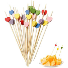 Bâtonnets à cocktail en bambou, 100 pièces, réutilisables, en bois naturel, pour apéritifs