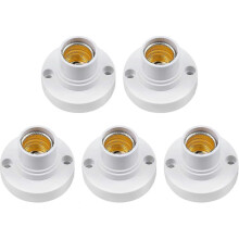 Portalampada E14 in plastica per soffitto, compatibile con lampadine a vite Edison E14, potenza massima 60W, colore bianco.