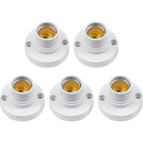 E14 Lamp Holder Plastic Ceiling Socket, Compatible with E14 Edison Screw Bulbs, 60W Max, White