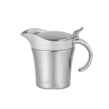 Double Insulated Stainless Steel Sauce Jug with Hinged Lid for Hot or Cold Liquids