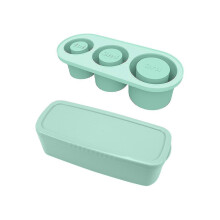 Silicone Ice Cube Tray with Lid Compatible with Stanley Cup, Food Grade, Blue/Orange/Brown