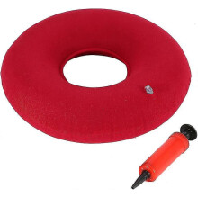 Inflatable Donut Cushion for Hemorrhoids and Pain Relief, Plush PVC Cover, Portable