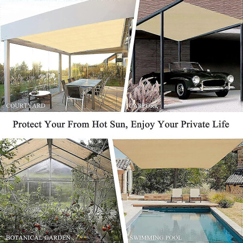 Toldo rectangular de 2x3 m con protección solar UV, resistente al agua y transpirable. 1