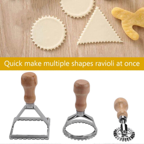 Ravioli Stamp Maker Cutter with Roller Wheel for Fluted Edge Pasta Press 2