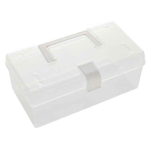 Plastic Storage Box with Handle, Transparent Large Capacity Container for Snacks Toys Stationery
