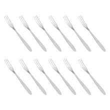 Dessertgabeln-Set, 12-teilig, 12,8 cm lange Gebäckgabeln aus Edelstahl, silbernes Vorspeisenbesteck