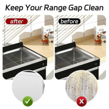 Stainless Steel Stove Gap Cover, Adjustable Length 13.8-27.6 Inch, Sliding Design, Dishwasher Safe