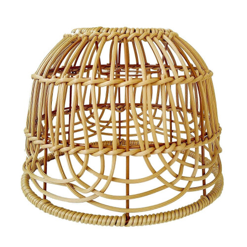 Natural Handwoven Fabric Lamp Shade for Pendant Light, Modern Dome Design, Soft Light Diffusion