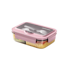 Insulated Leak-Proof Bento Lunch Box 1000ml with Compartments, Microwave & Dishwasher Safe, Includes Cutlery