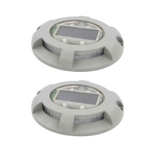 Solárne LED svetlá na terasu a chodník 2 ks, zelené vonkajšie schodové svetlá, vodotesné IP68, hliník