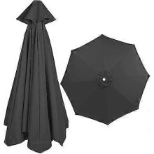 Replacement Canopy Compatible with 6 Rib Standard Cantilever Parasol, Black Polyester Fabric 200-300cm