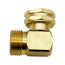 Conector de codo giratorio de cobre para manguera de jardín, forma de L de 90 grados, latón de 3/4 de pulgada