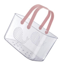 Plastic Shower Basket with Handle Portable Drainage Storage Bin for Bathroom Kitchen Dorm