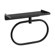 Stainless Steel Oval Towel Holder Wall Mounted with Shelf for Bathroom Kitchen