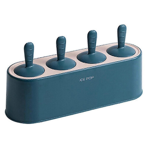 Home Popsicle Mold Set, 4-Piece Silicone Popsicle Maker with Storage Box, Dark Blue