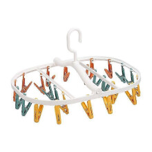 Foldable Sock Drying Rack with 24 Clips for Laundry