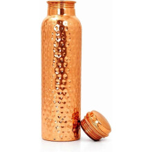 Copper Water Bottle 32oz Handcrafted Hammered Ayurvedic Leak-Proof BPA-Free Eco-Friendly