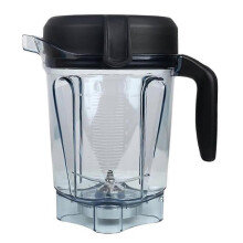 Blenderkan met laag profiel van 1,9 liter (64 oz), compatibel met Vitamix 750, 5200, 5000, 6300 en 7500, met verbeterd mes en lekvrije bodem.