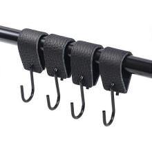 Leather S Hooks with 304 Stainless Steel, 12 Pcs for Hanging Towels and Mugs
