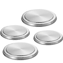 Juego de 4 tapas de acero inoxidable para vitrocerámica, compatibles con cocinas eléctricas estándar.