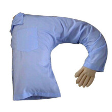 Almohada en forma de U, con forma de brazo y cuerpo, ideal para novios. Relleno de espuma nano suave. Funda extraíble. Azul claro.