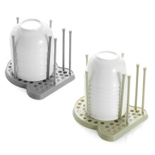 Pink PP Dish Drainer and Cup Holder, Space Saver Multi-Slot Design for Kitchen Organization