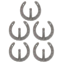 Horseshoe Wall Hooks, Iron Home Hanger for Coats Hats Storage, 5-Pack Light Grey