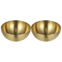 Salatschüsseln aus Edelstahl, Goldene Küchen-Servierschüsseln, 2-teiliges Set