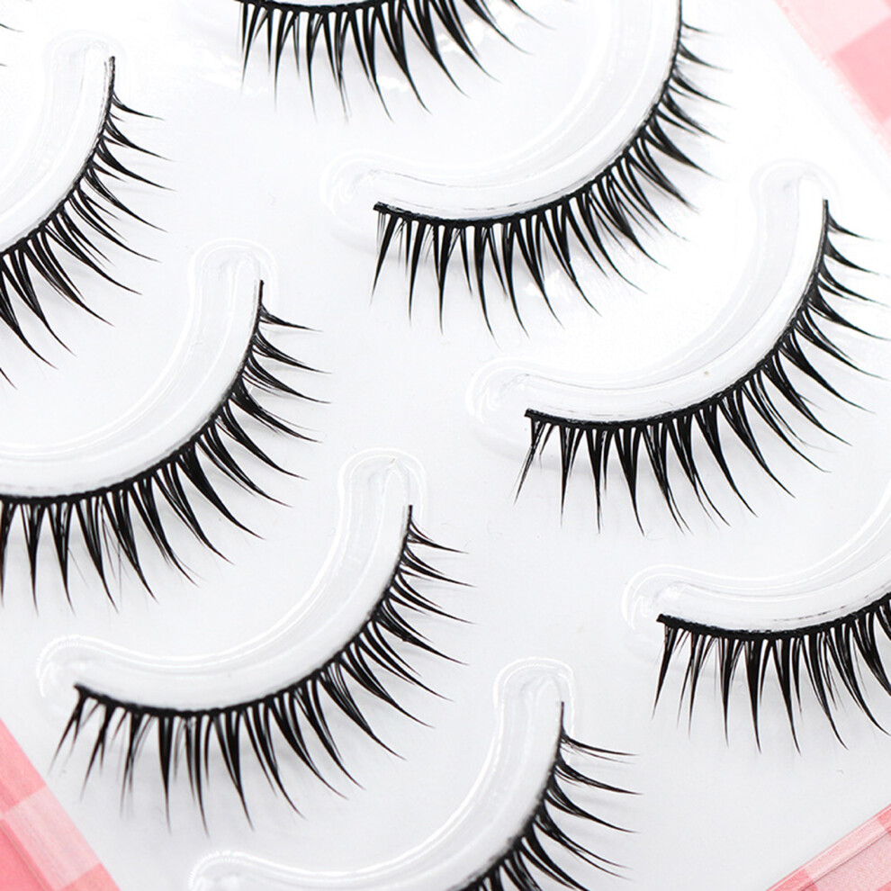 Zhouq-Outdoors 5Pcs Natural Spiky False Eyelashes For Cosplay