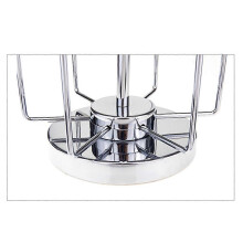 Soporte de acero inoxidable para copas de vino, con almacenamiento invertido para 6 copas.