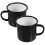 Retro Enamel Cup 2Pcs Black Enamel Drinking Cup Set with Handle for Home 4