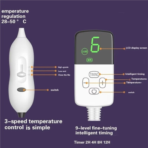 Waterproof Pet Heating Pad Electric Blanket Dog Cat Winter Warmer Pad Adjustable Temperature with Digital Display (EU),B 2