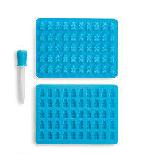 Formas de Silicone para 3 Pacotes de Doces, Silicone de Grau Alimentar, Seguro para Máquina de Lavar Louça, Freezer e Forno, com conta-gotas