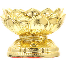 Buddha Figurine Holder Compacte Lotusstandaard in Gouden Hars
