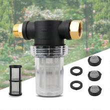 Filtro para manguera de jardín, 3/4 de pulgada, malla 40/100, plástico y metal, para conexión de grifo a manguera de jardín.
