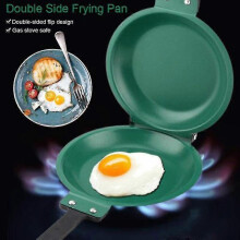 Double Sided Frying Pan, Non-stick Ceramic Coating, 2 In 1 Flip Design, Titanium Steel, 7.6 Inch, for Gas Stove