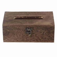 Caja de madera para pañuelos con cerradura, ideal para la decoración del hogar y la oficina. 22x12x10cm